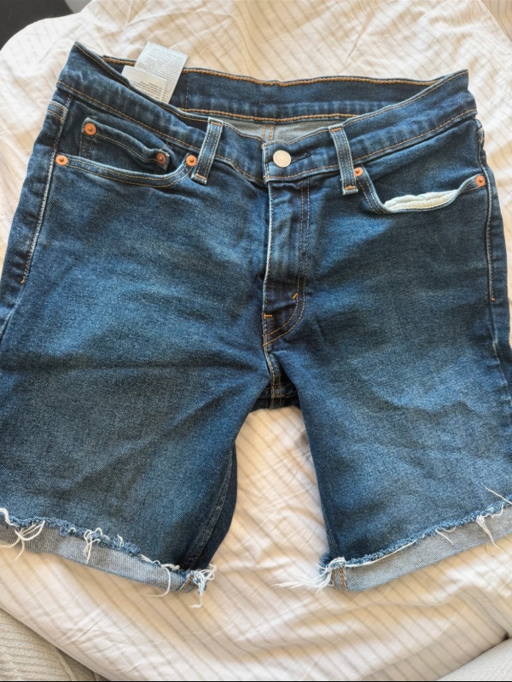 Levi's Dark Blue Denim Cutoff Shorts